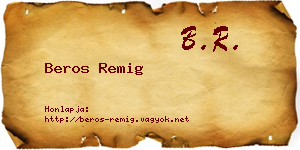 Beros Remig névjegykártya